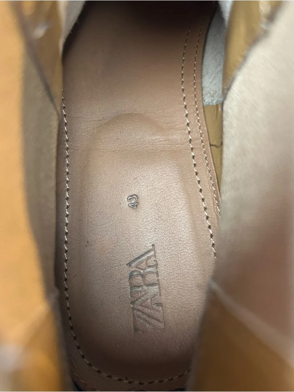 ZARA Tan Suede Chelsea‎ Boots Men’s Elastic Shoes Dress Up Shoes Size 10